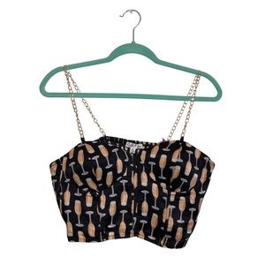 Super cute champagne chain strap top